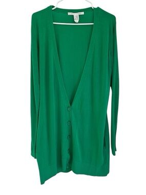 Kelly Green Lightweight V-Neck Button Cardigan size S